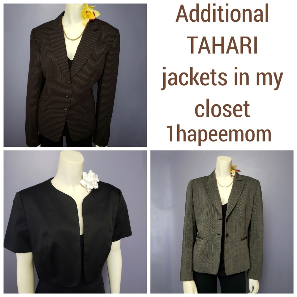 Tahari Blazer Pinstripe Pinstripe 3 Button - Picture 7 of 7